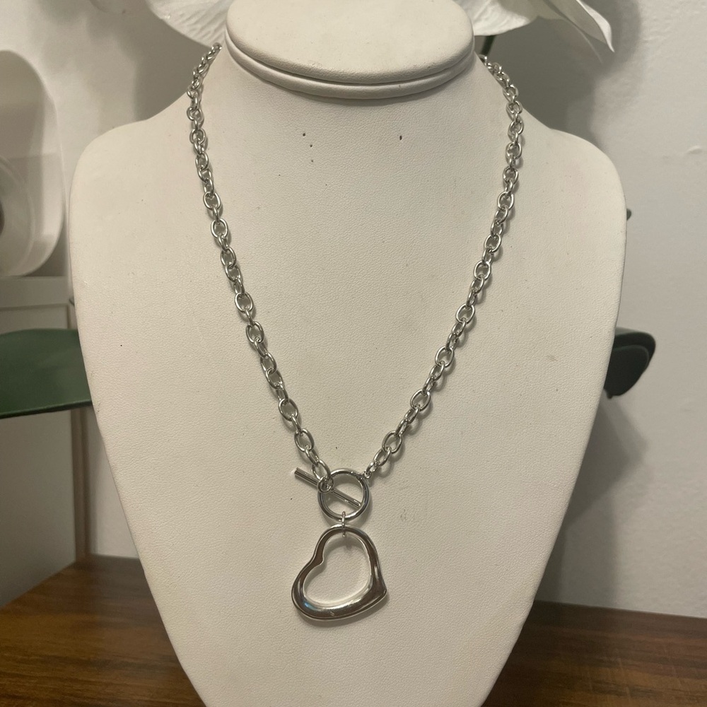 Silver Heart Pendant Necklace